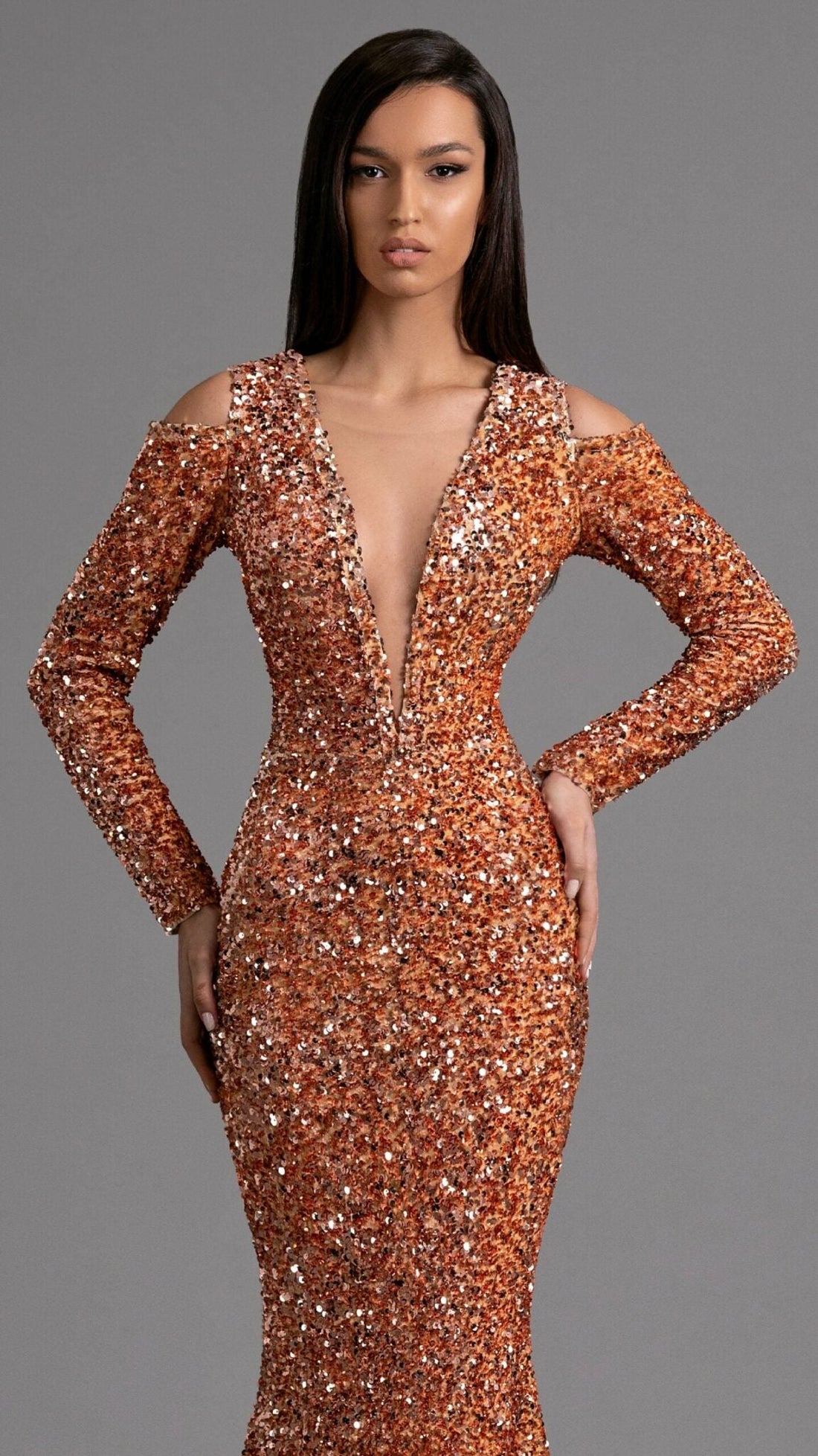Bronze Sparkle Majesty Gown – KUJTA & MERI