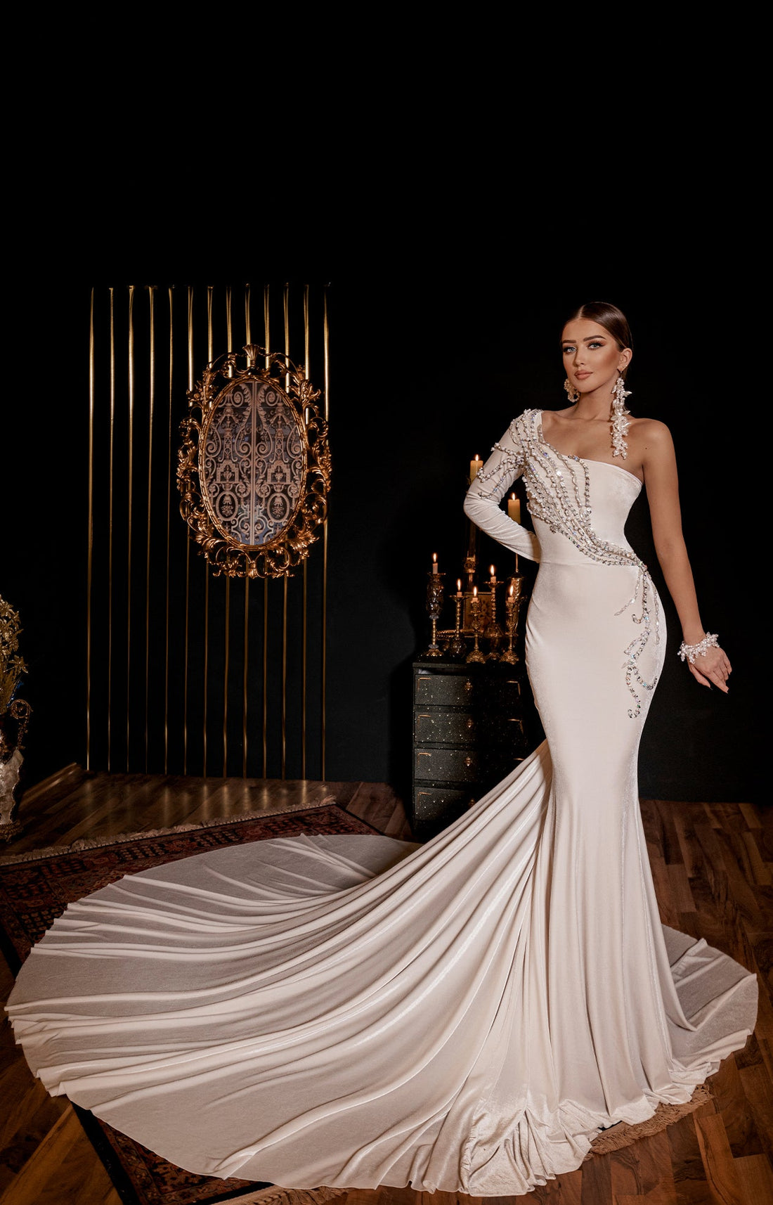 Ivory Radiance Gown with Handcrafted Pearl Details KUJTA & MERI Ivory Radiance Gown with Handcrafted Pearl Details KUJTA & MERI