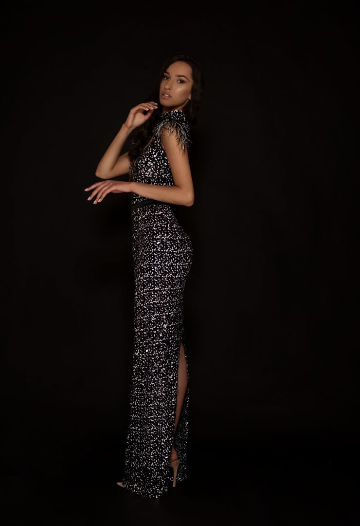 Feather Sequin Elegance Dress - KUJTA & MERI - Haute Couture Gown ...
