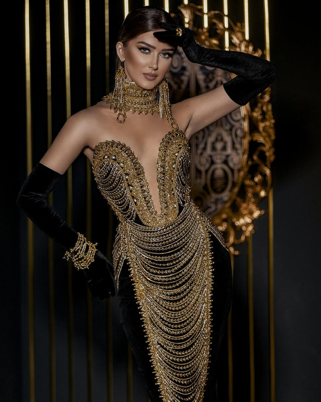 Golden Enchantment: The Majestic Cascade Gown - KUJTA & MERI - KUJTA & MERI