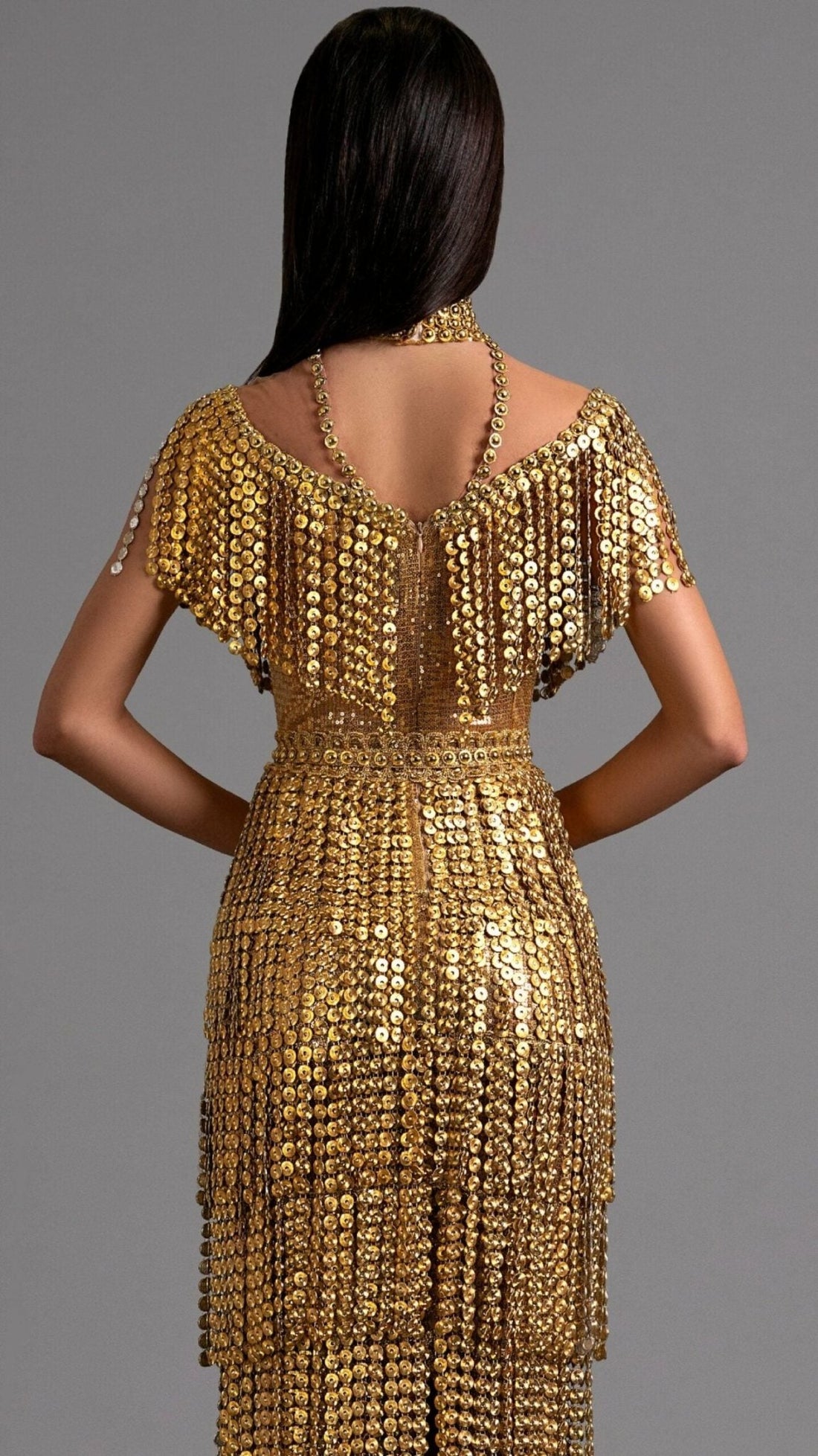 Golden Fringe Statement Gown - KUJTA & MERI - KUJTA & MERI