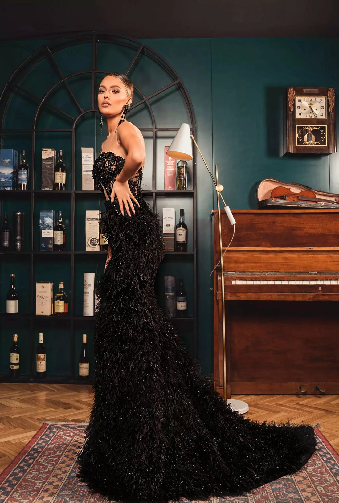 Midnight Allure Black Beaded Cutout Gown – KUJTA & MERI