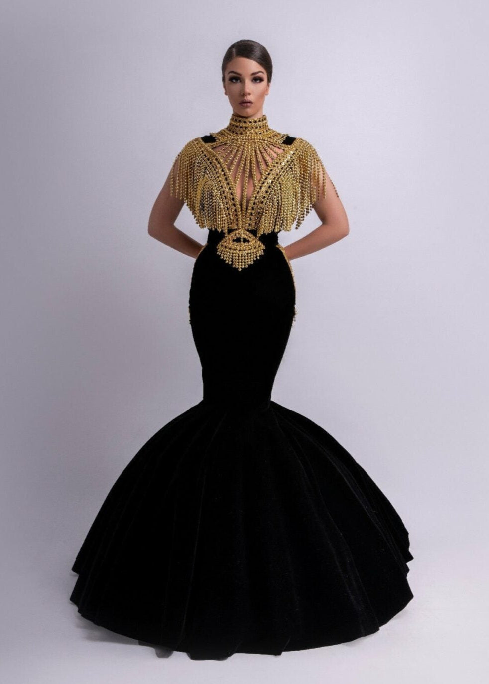blue dress for baby girl Regal Black and Gold Mermaid Dress – KUJTA & MERI