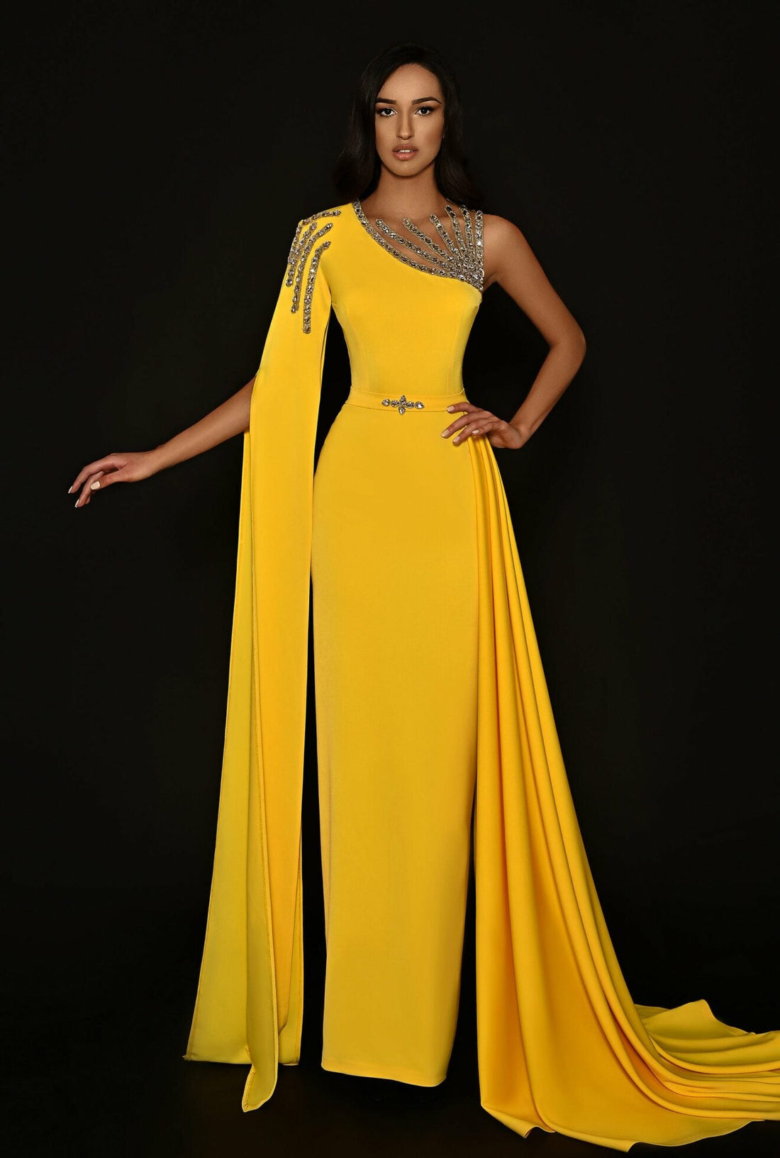 golden sunshine dress yellow dress one shoulder MONIQUE DRESS SUNSHINE ARCINA ORI