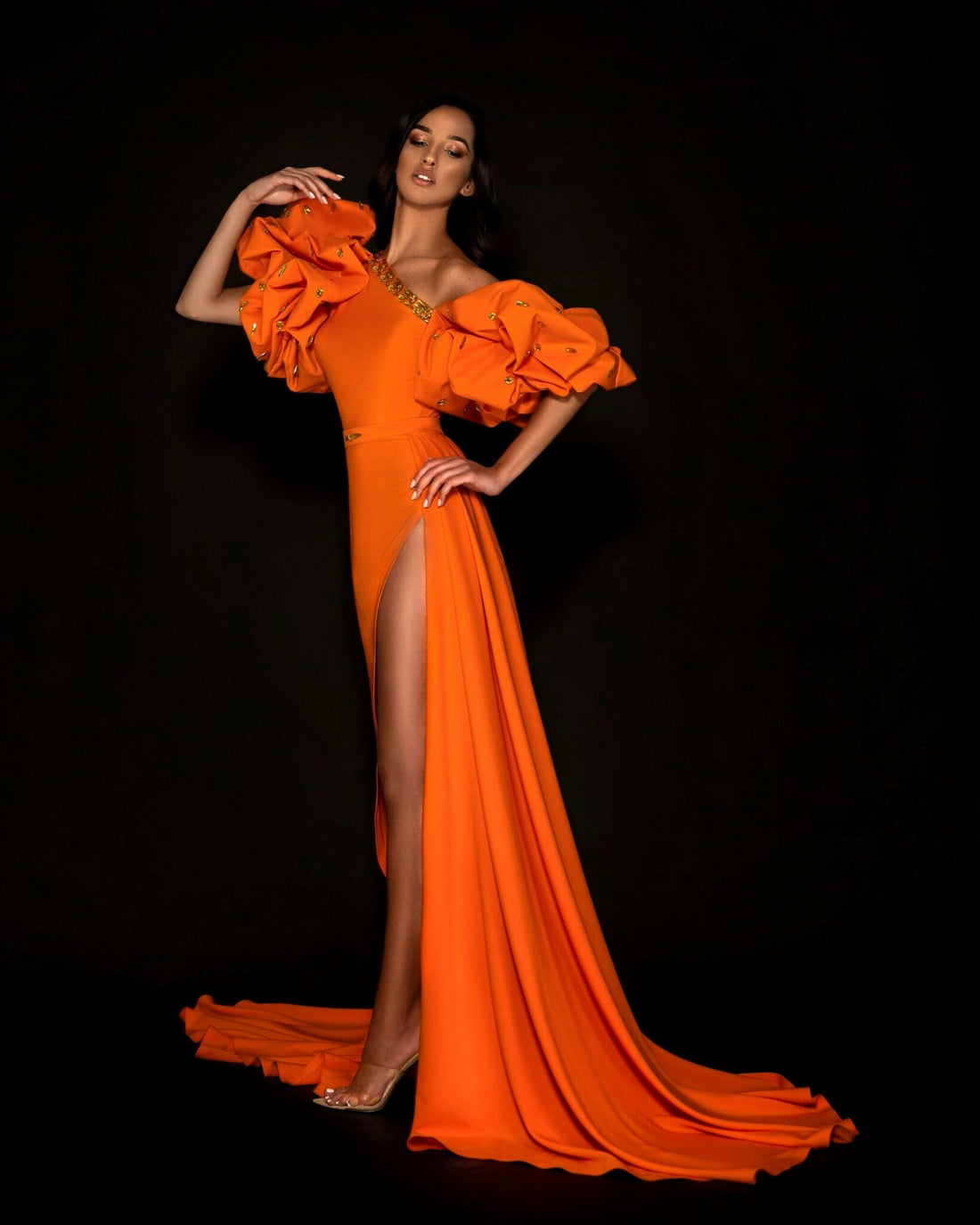 Tangerine Majesty Gown - KUJTA & MERI - KUJTA & MERI