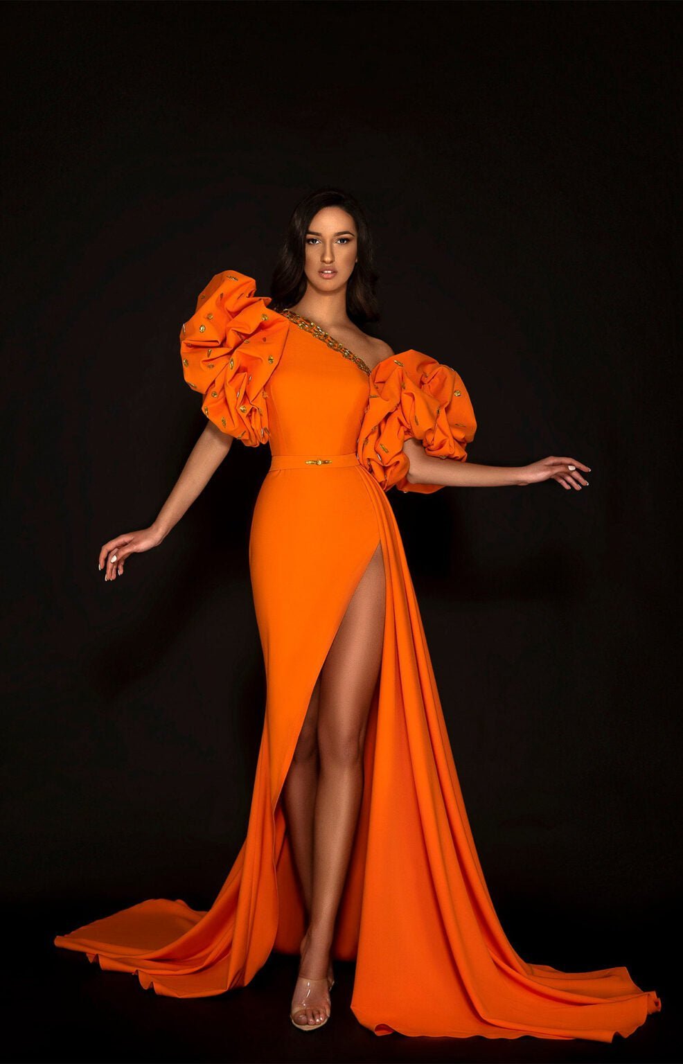 Tangerine Majesty Gown - KUJTA & MERI - KUJTA & MERI